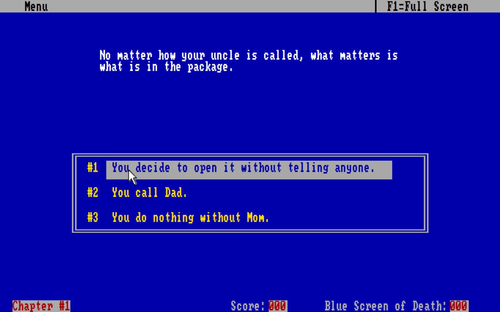 Blue Screen Adventures - Screenshot