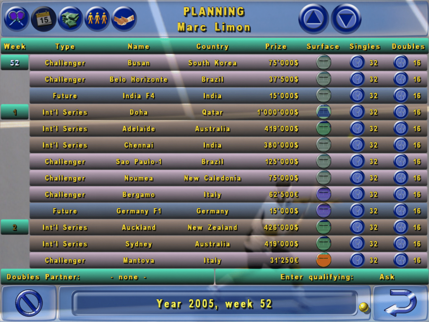 Tennis Elbow Manager screenshot