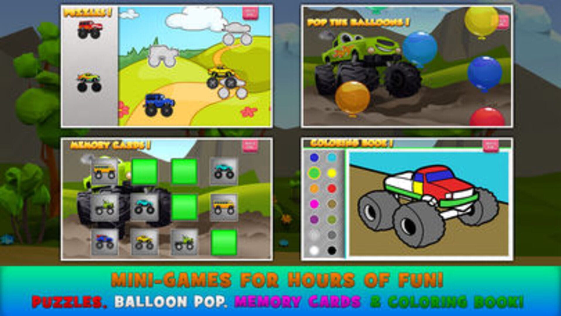 Monster Trucks Kids Racing Game - Screenshot
