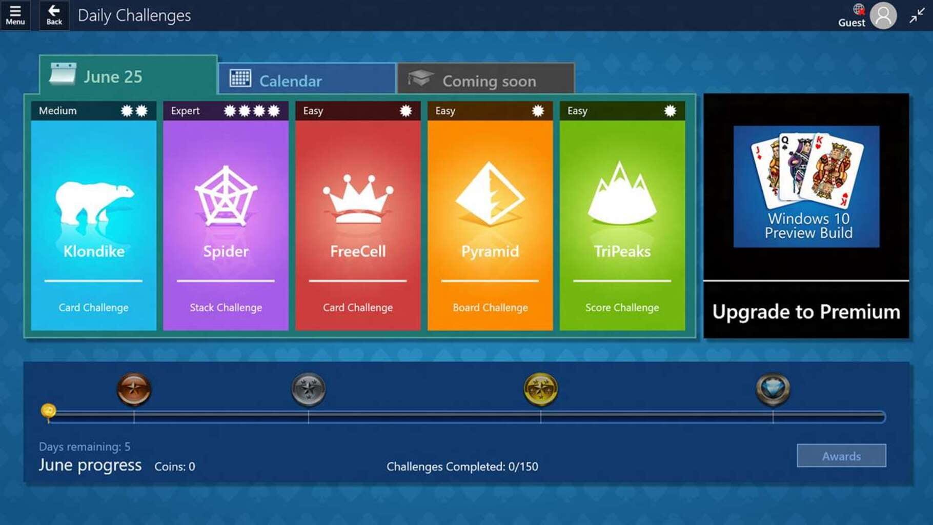 Captura de pantalla - Microsoft Solitaire Collection