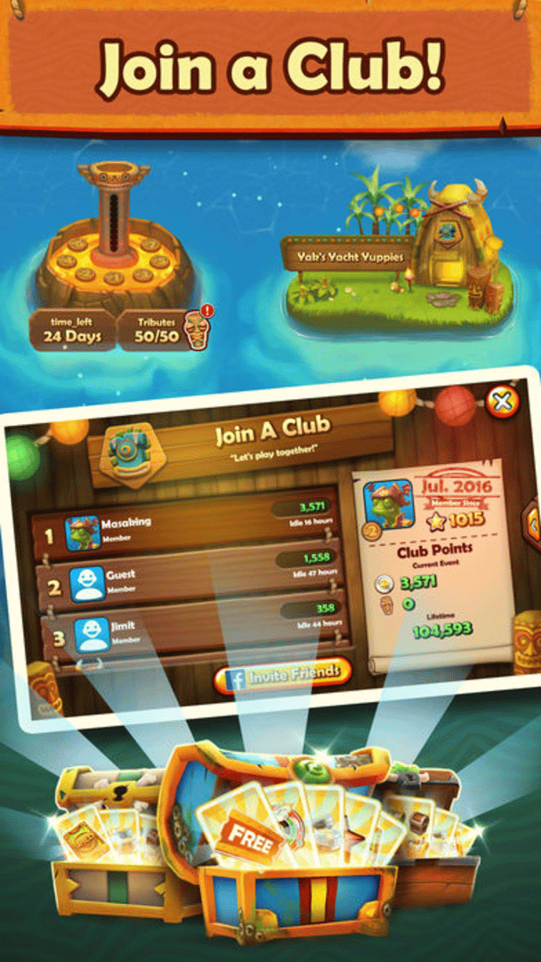 Tiki Solitaire TriPeaks screenshot