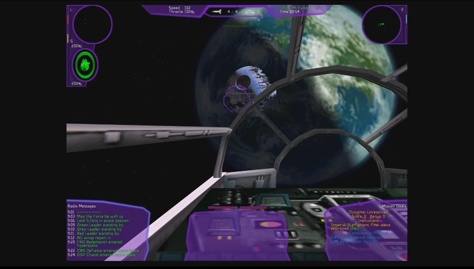 Captura de pantalla - Star Wars: X-Wing Alliance