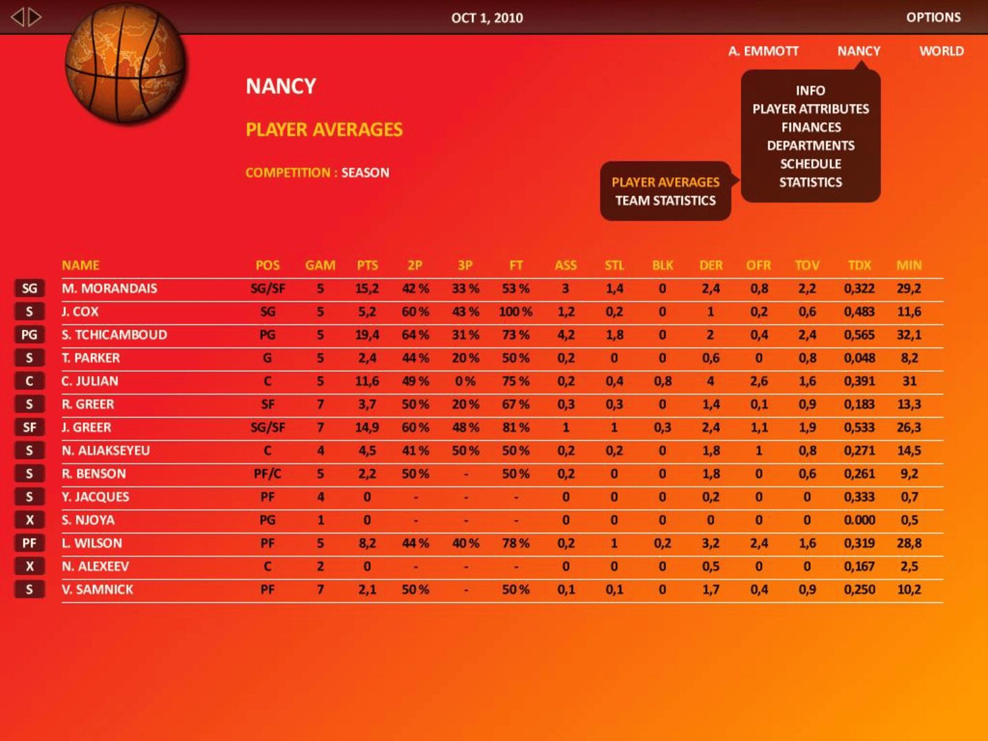 World Basketball Manager 2010 screenshot