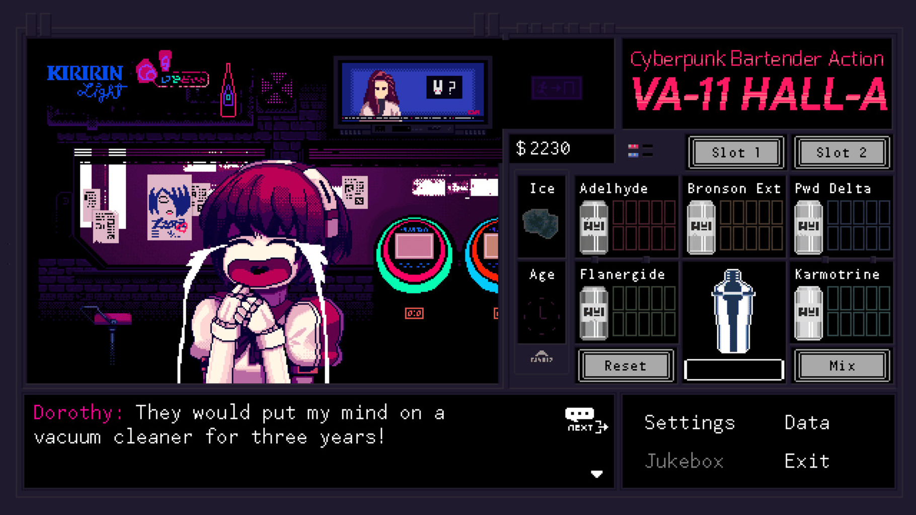 VA-11 Hall-A: Cyberpunk Bartender Action screenshot