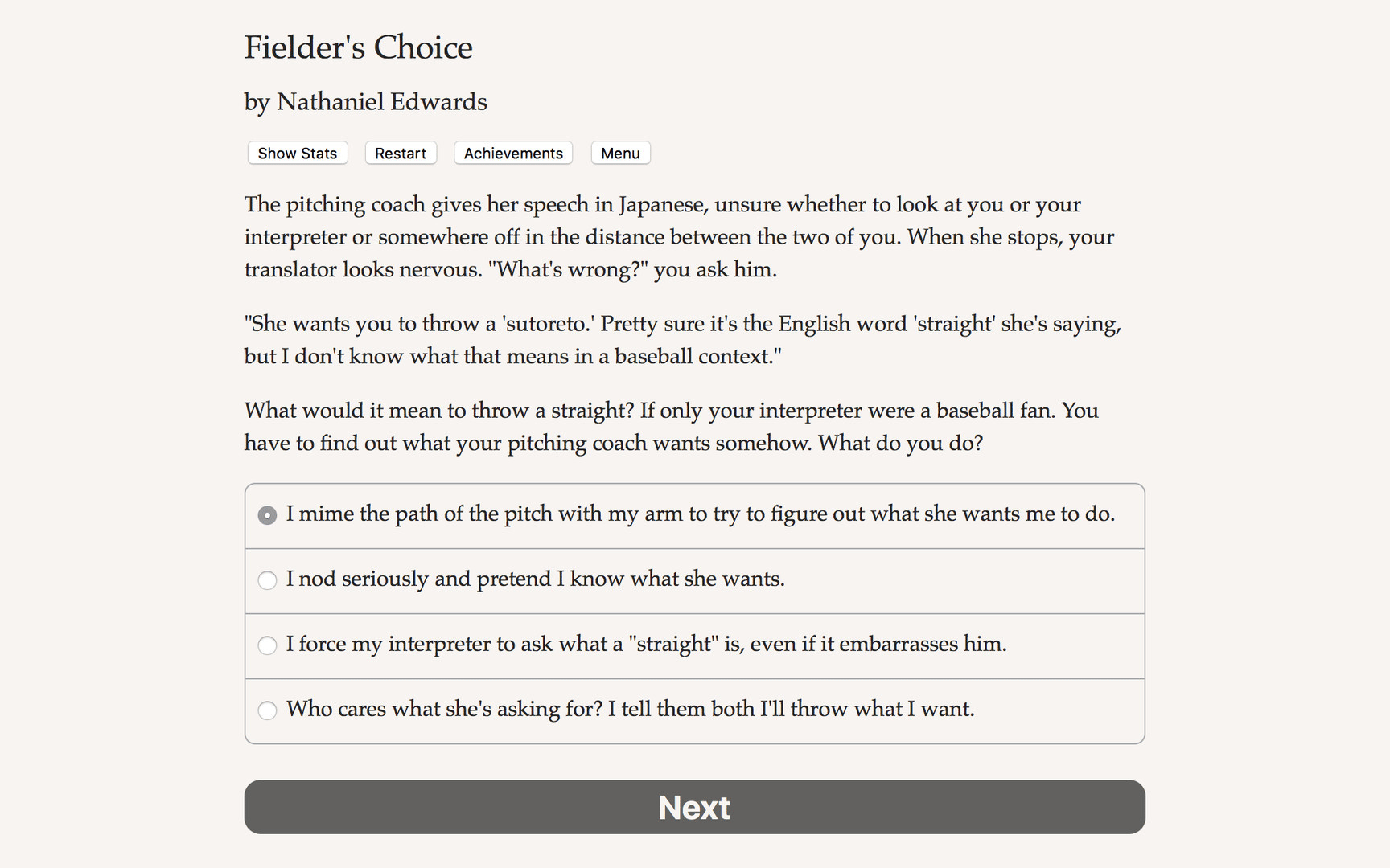 The Fielder's Choice screenshot