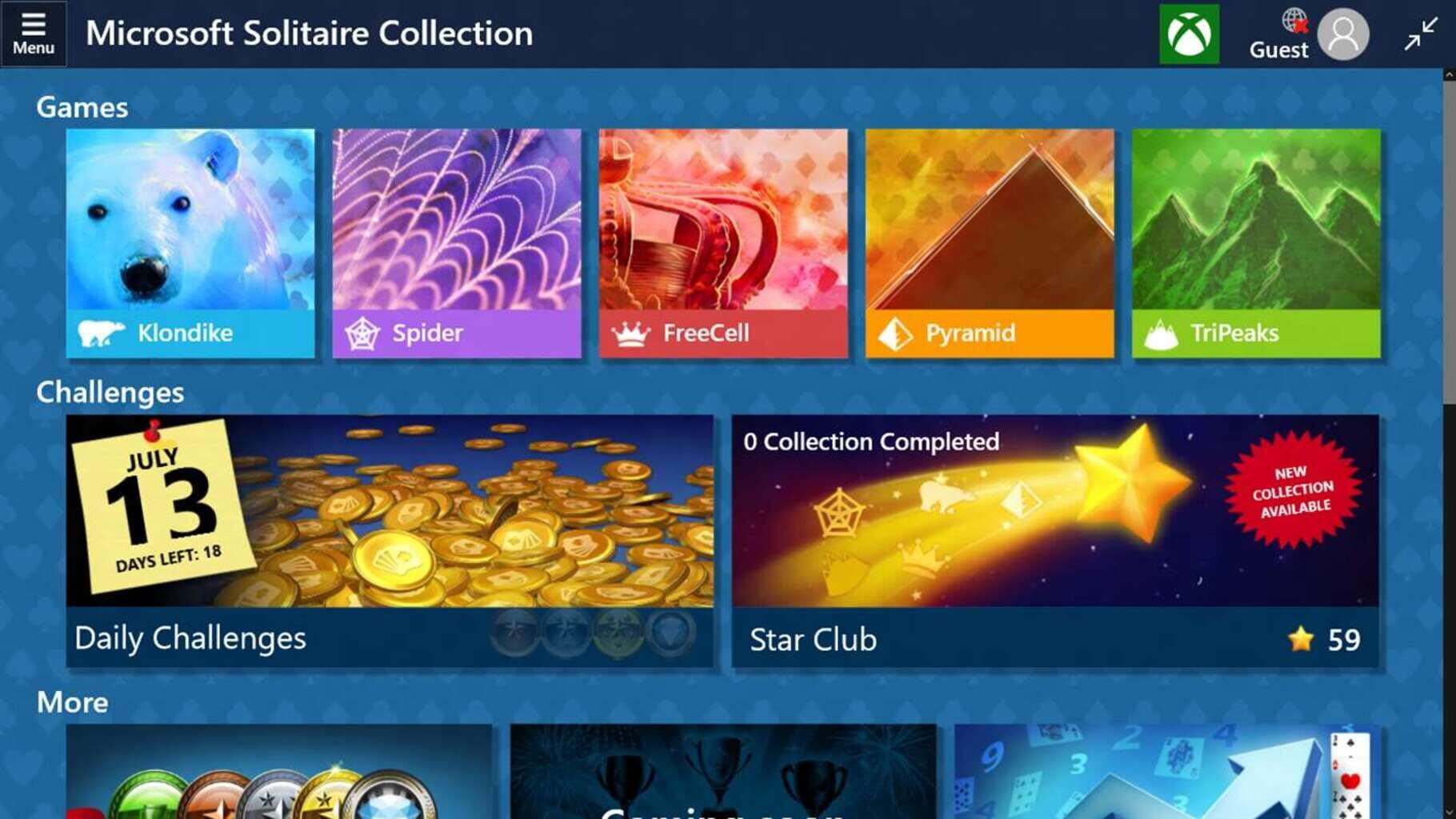 Captura de pantalla - Microsoft Solitaire Collection