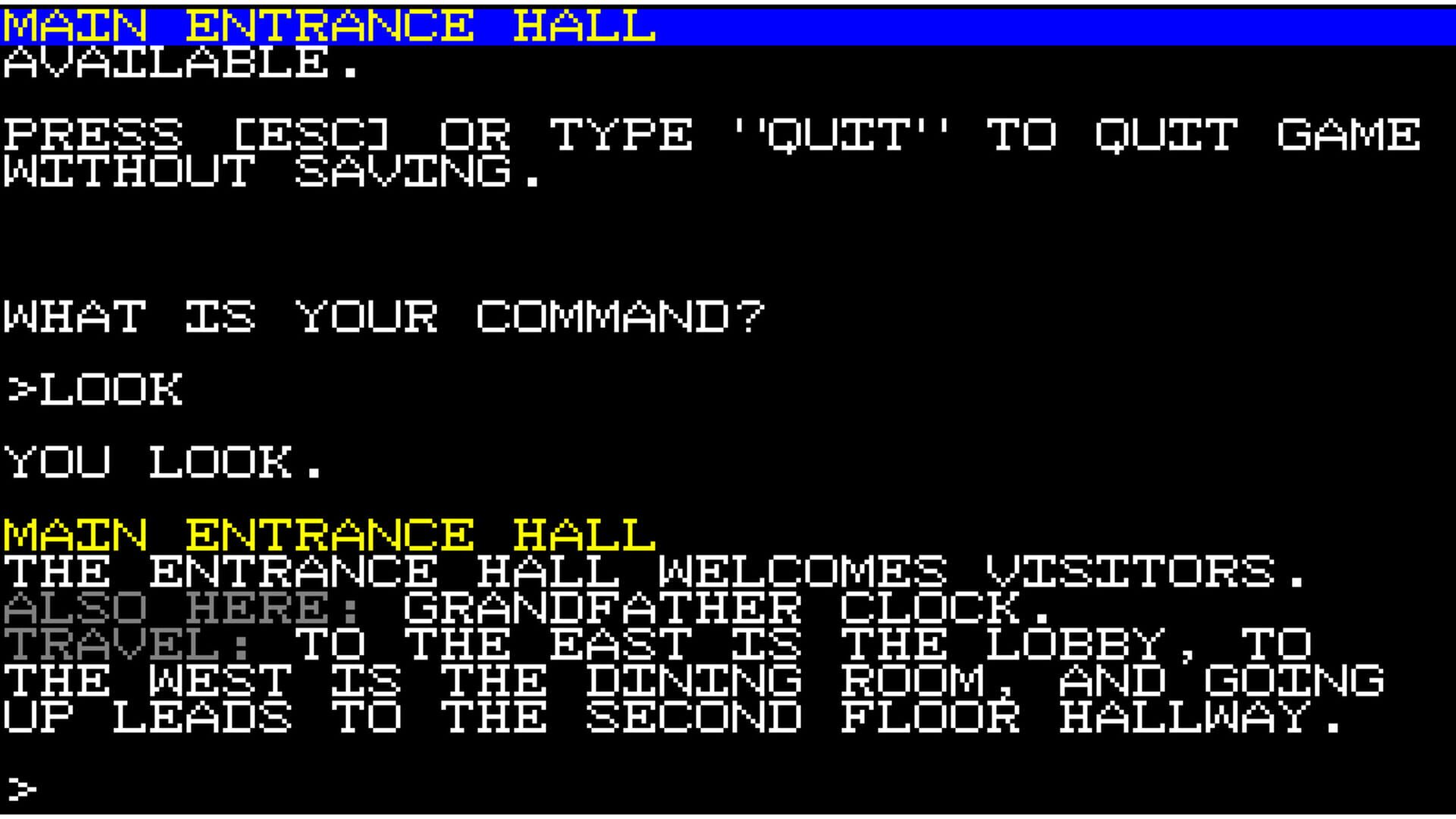 Ozapell Mystery Text Adventure - Screenshot