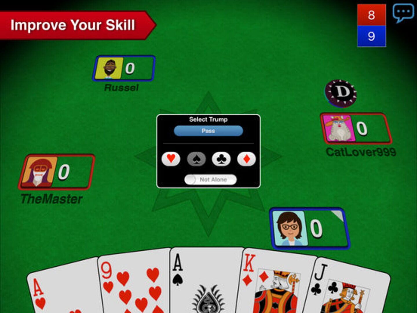 Euchre 3D Pro - Screenshot