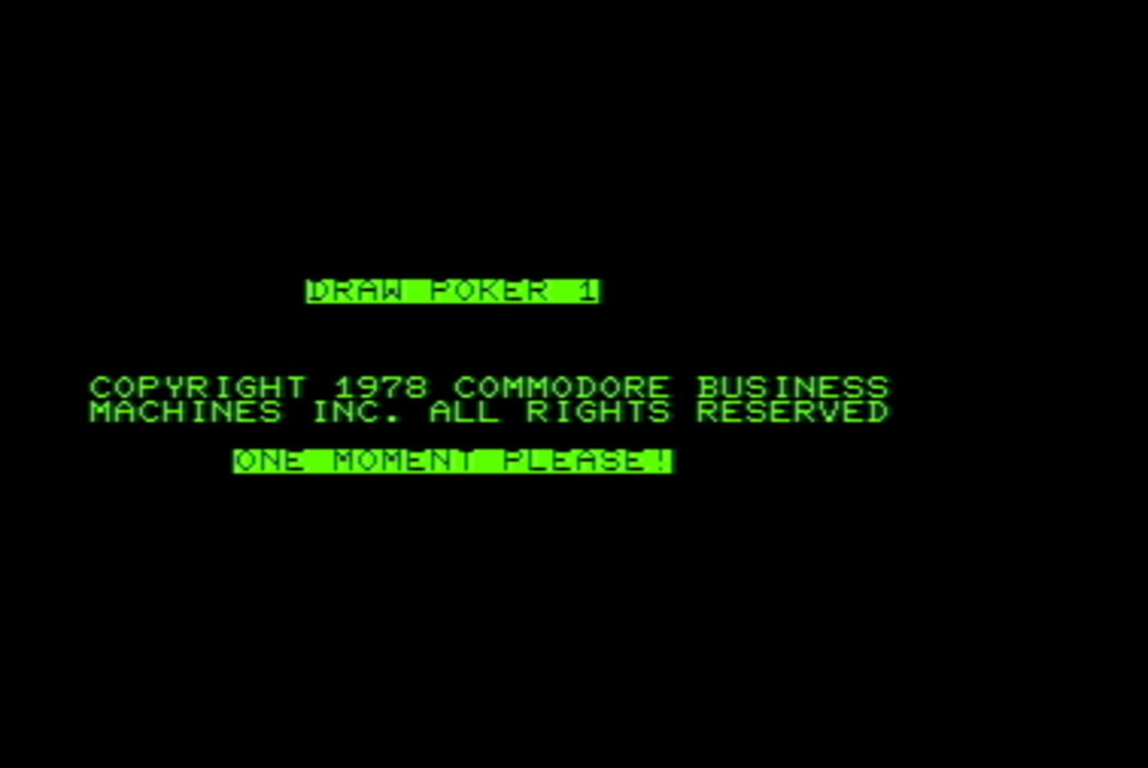 Jeu : CBM Draw Poker