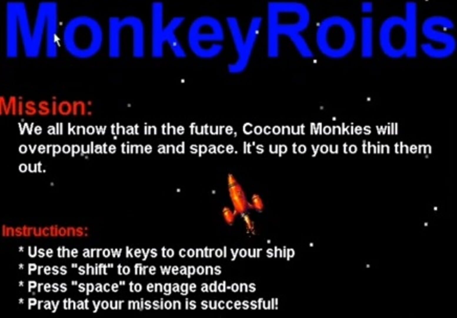 Jeu : MonkeyRoids