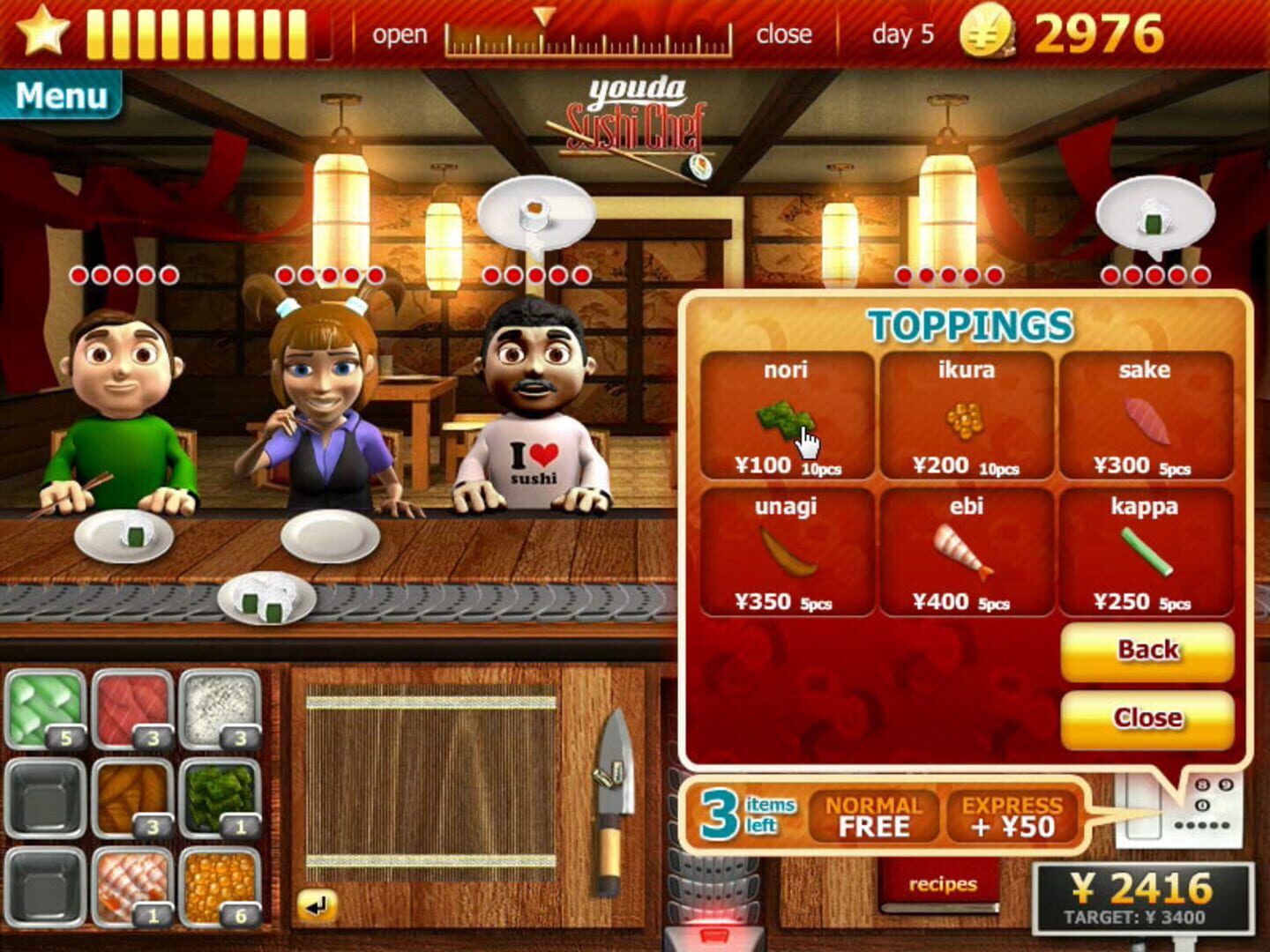 Youda Sushi Chef - Screenshot