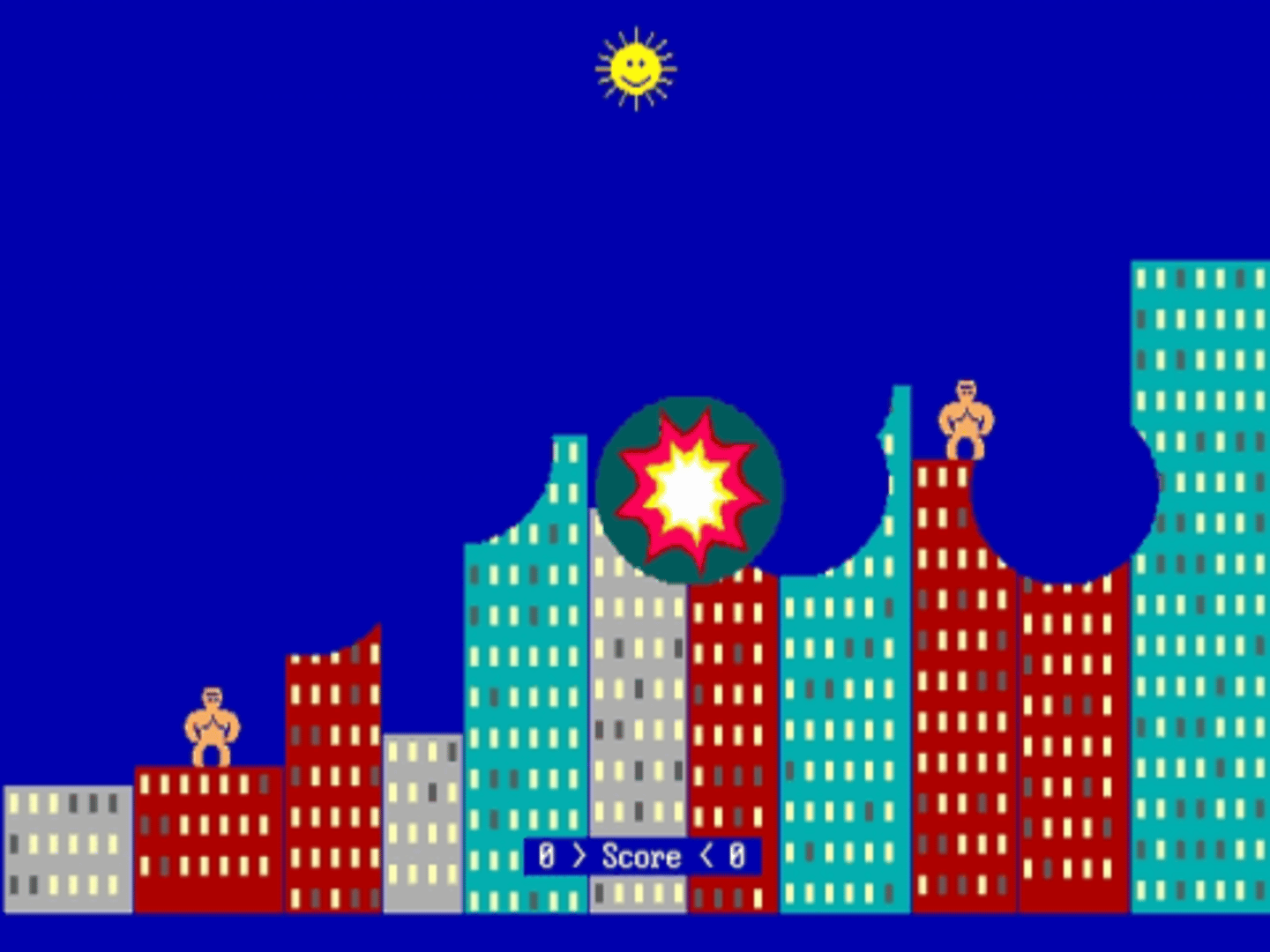 Qbasic Gorillas screenshot