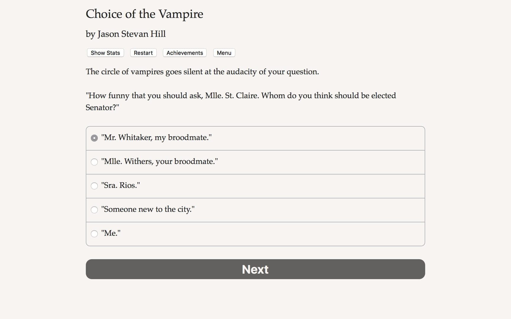 Captura de pantalla - Choice of the Vampire