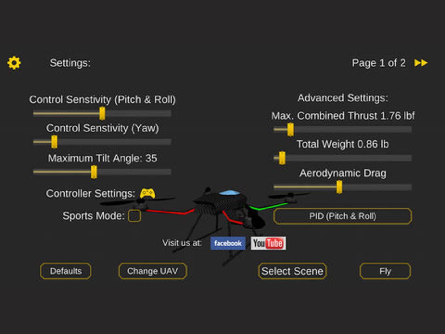QuadcopterFx Simulator - Screenshot
