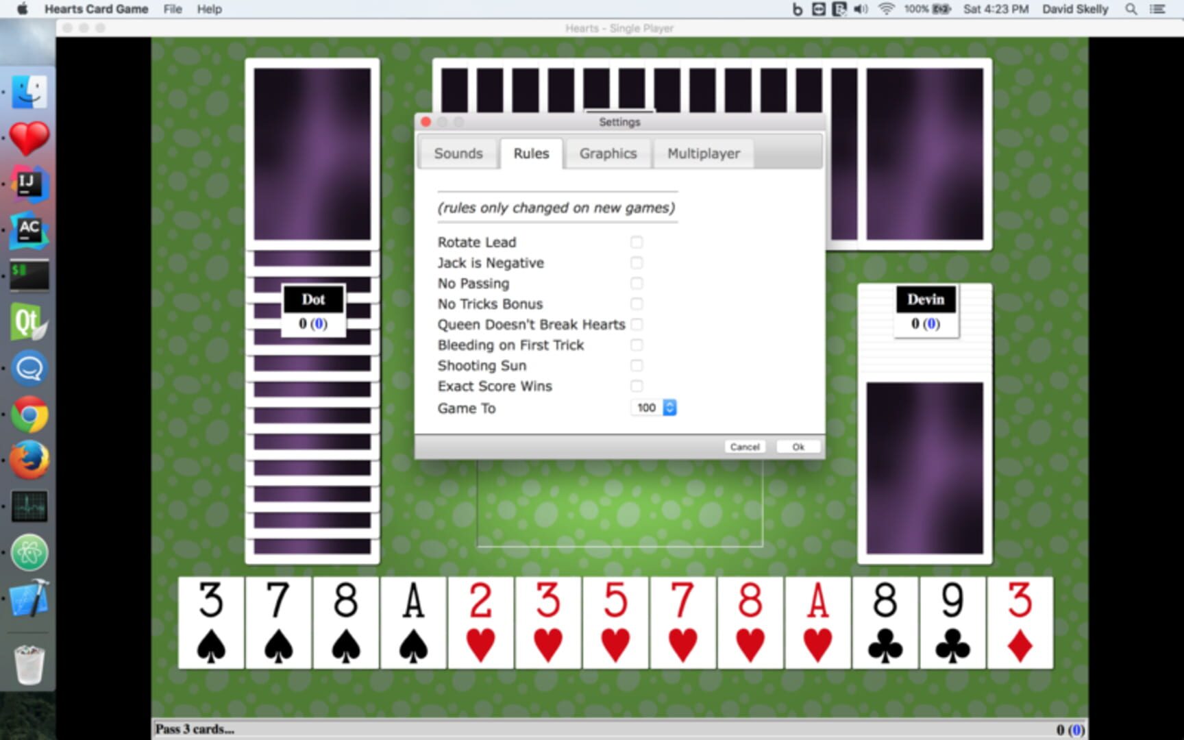 Hearts Card Game - Screenshot