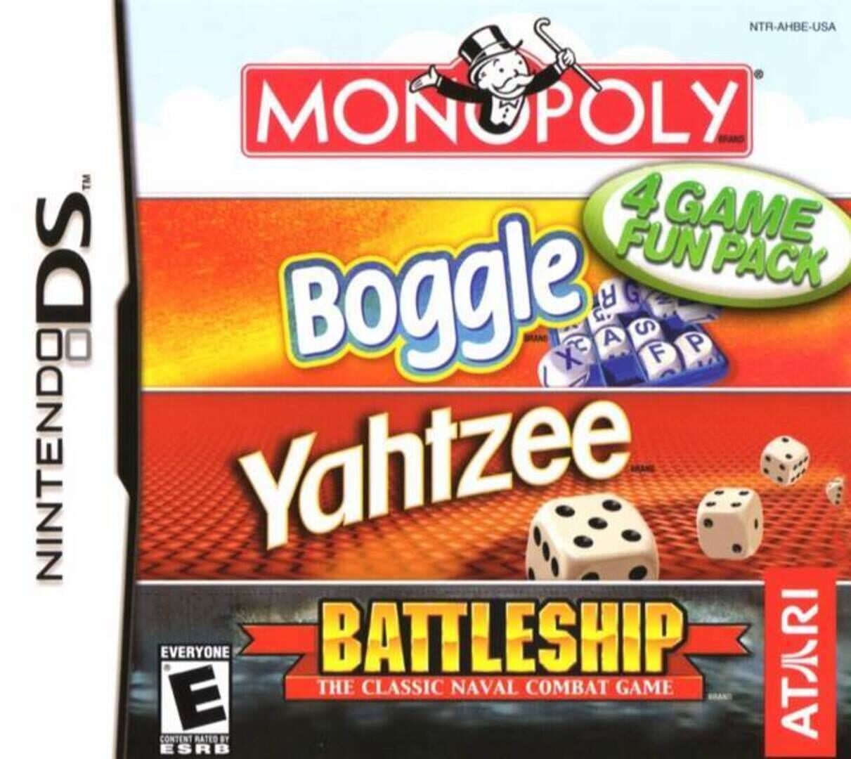 Monopoly / Boggle / Yahtzee / Battleship cover art