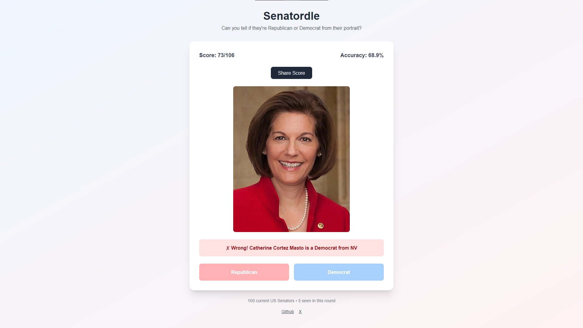 Senatordle - Screenshot