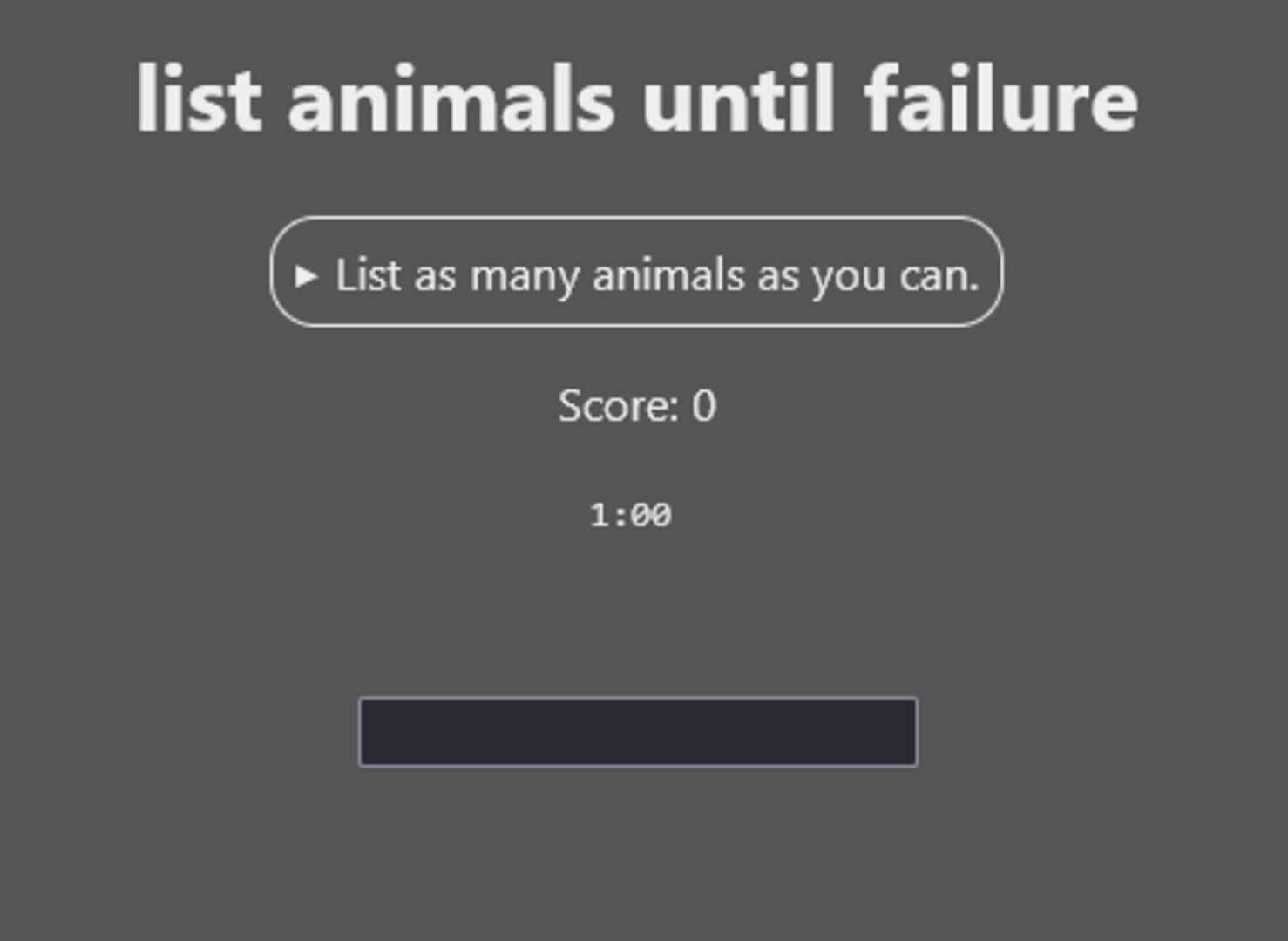 List Animals Until Failure