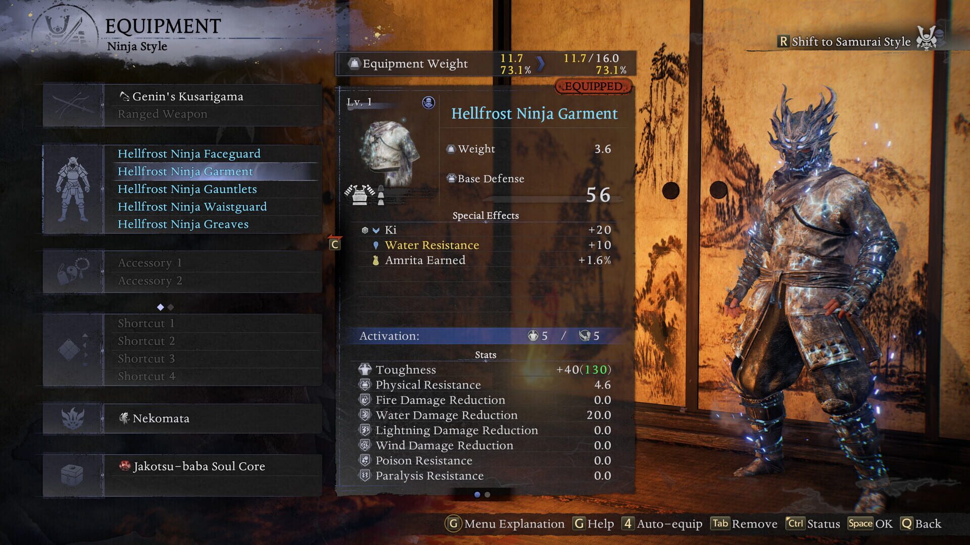 Nioh 3: Hellfrost Equipment Set