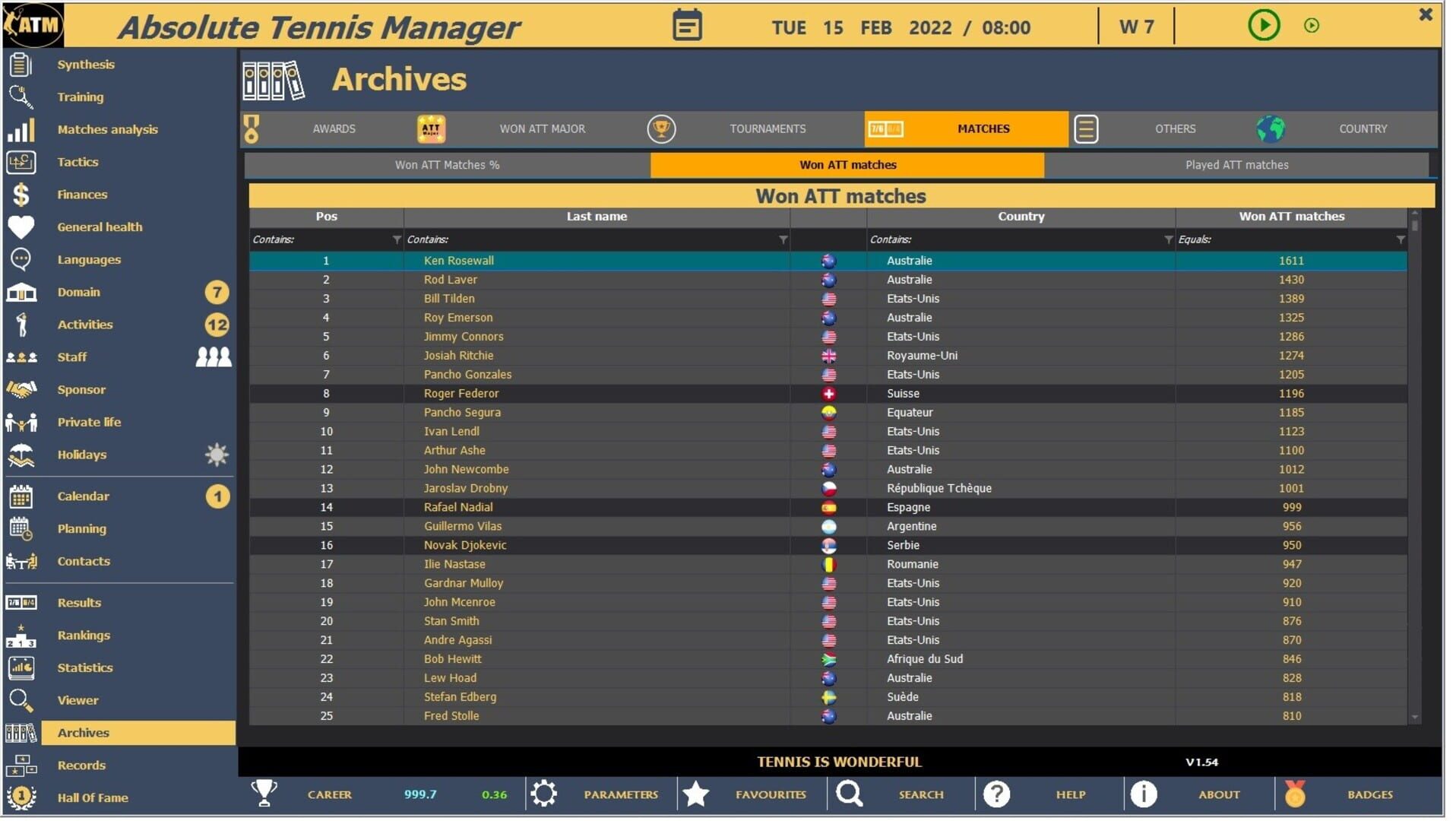 Absolute Tennis Manager - Screenshot