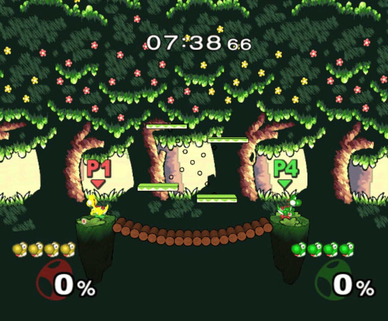 Super Smash Bros. Melee: Yoshi's Forest · 游戏截图