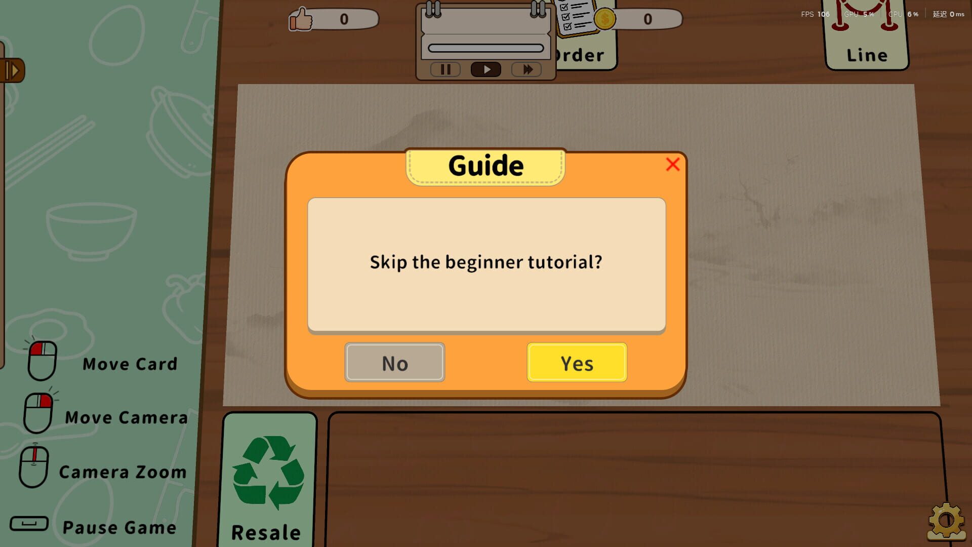 Card Sim: Chinese Restaurant