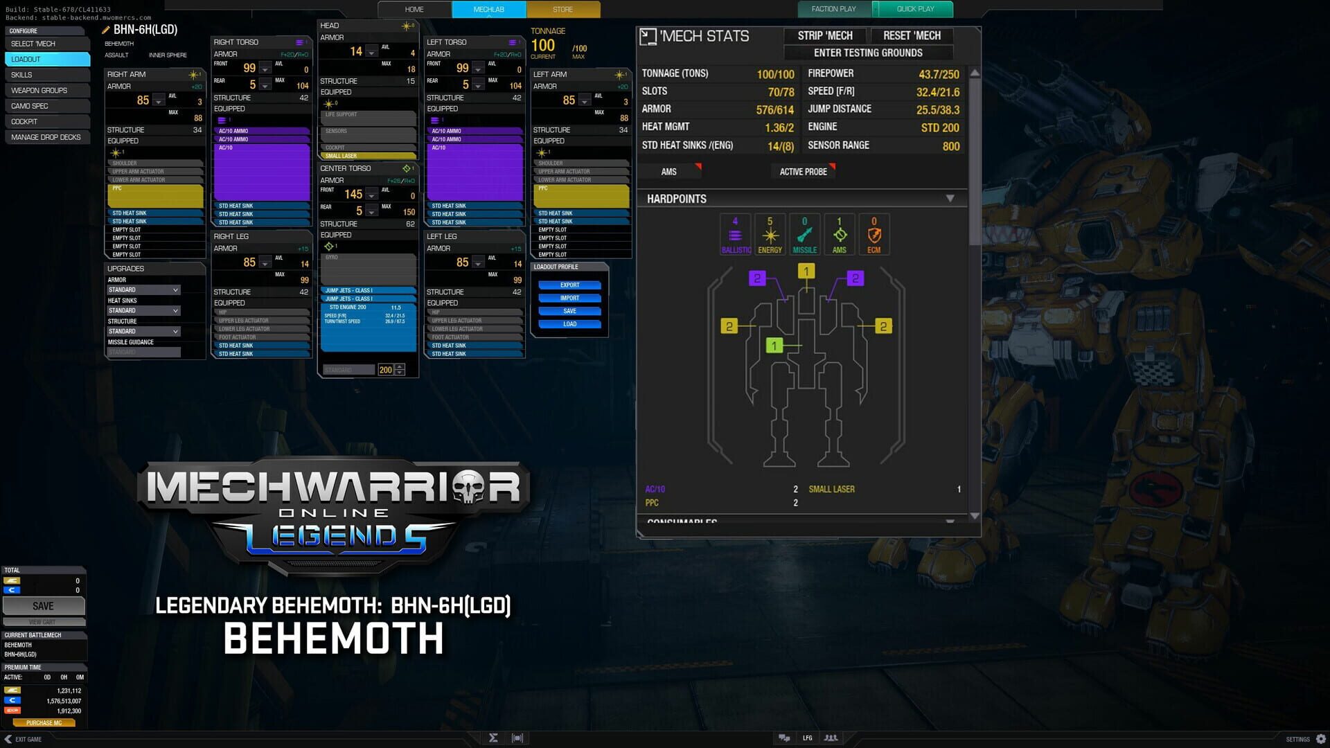 MechWarrior Online: Behemoth Legendary Mech Pack