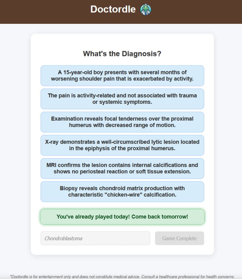 Doctordle - Screenshot
