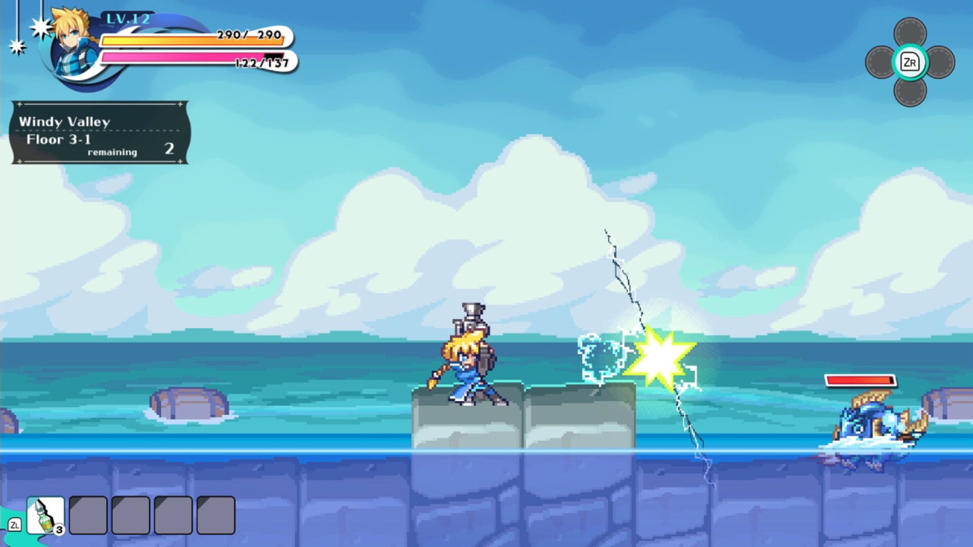 Kingdom's Return: Time-Eating Fruit and the Ancient Monster - "Azure Striker Gunvolt" Crossover Character Skin screenshot
