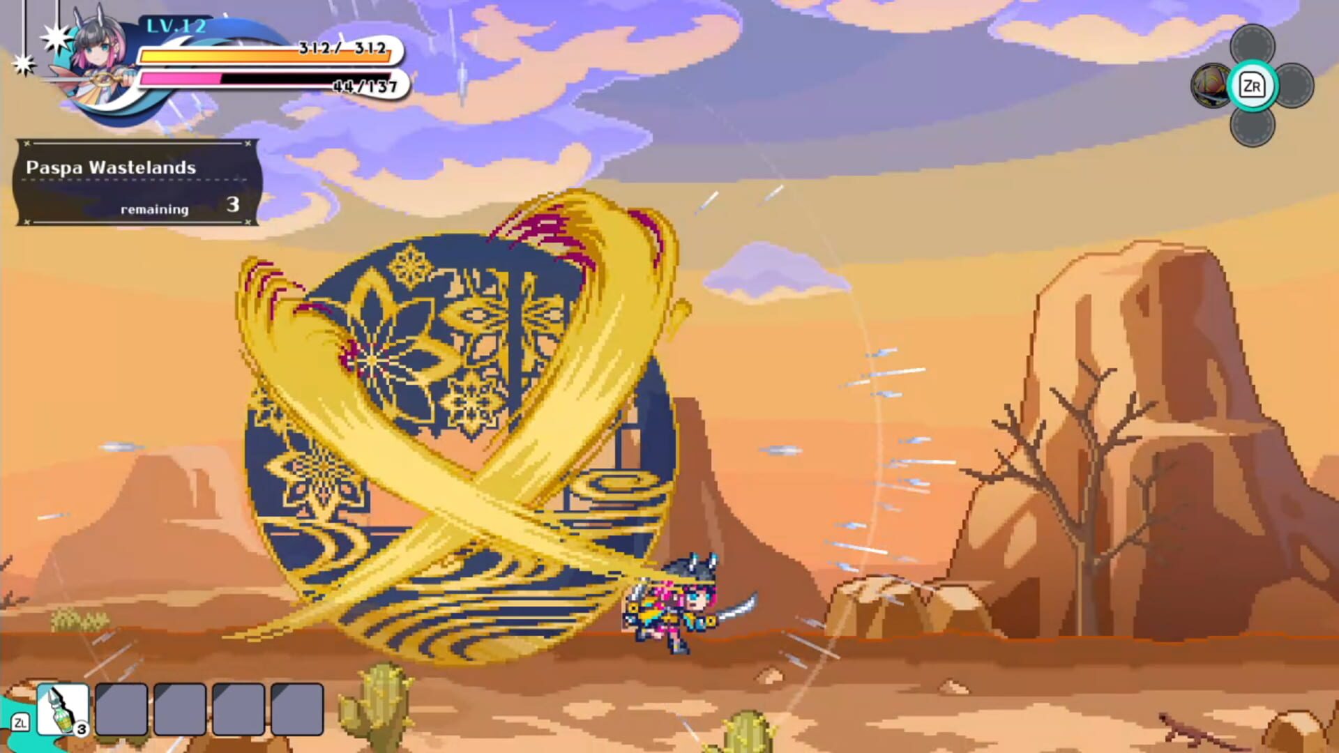 Kingdom's Return: Time-Eating Fruit and the Ancient Monster - "Azure Striker Gunvolt" Crossover Character Skin screenshot