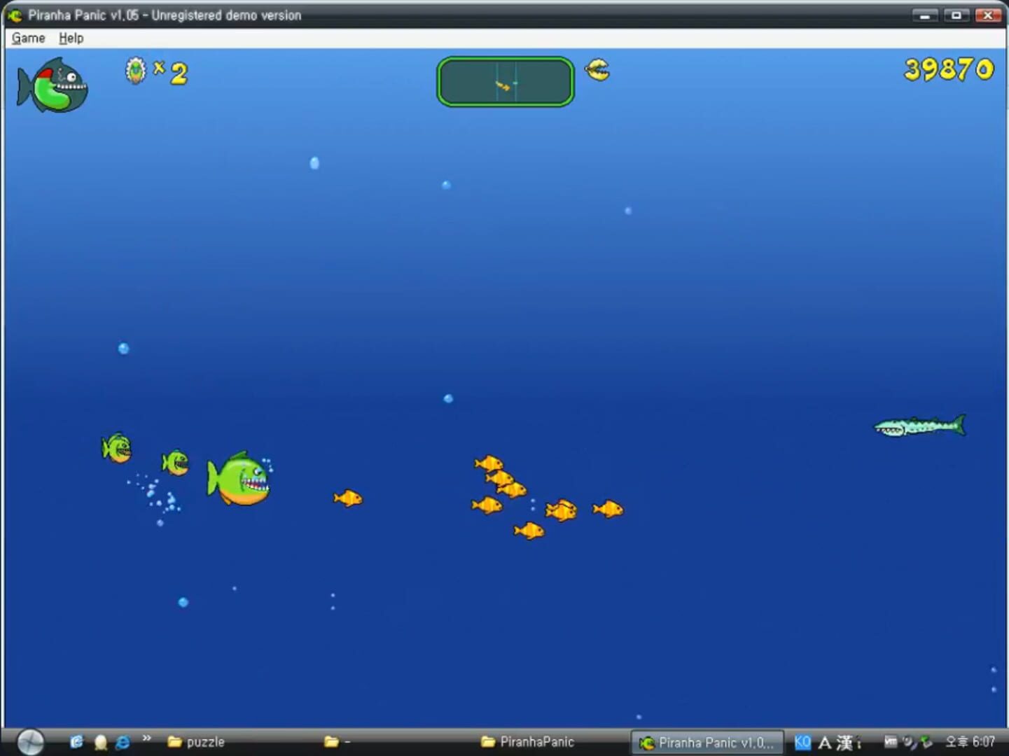 Piranha Panic - Screenshot