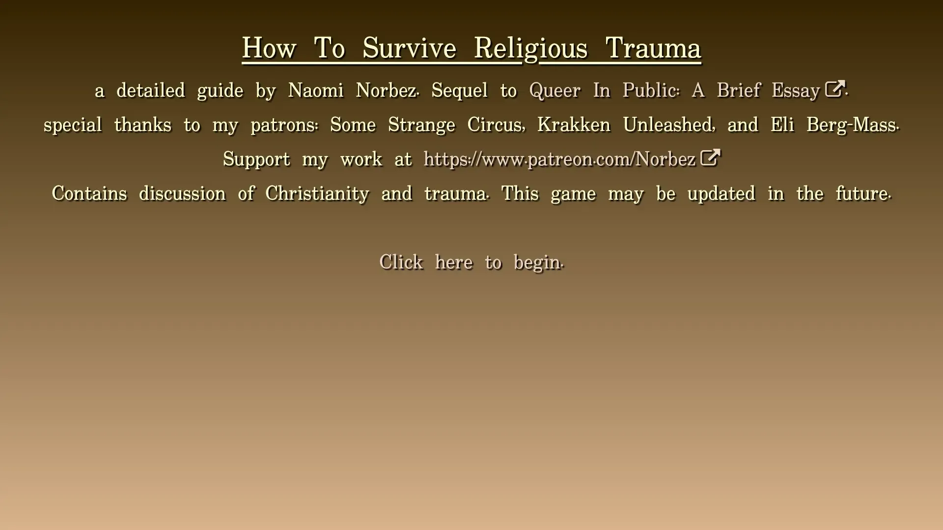 How to Survive Religious Trauma