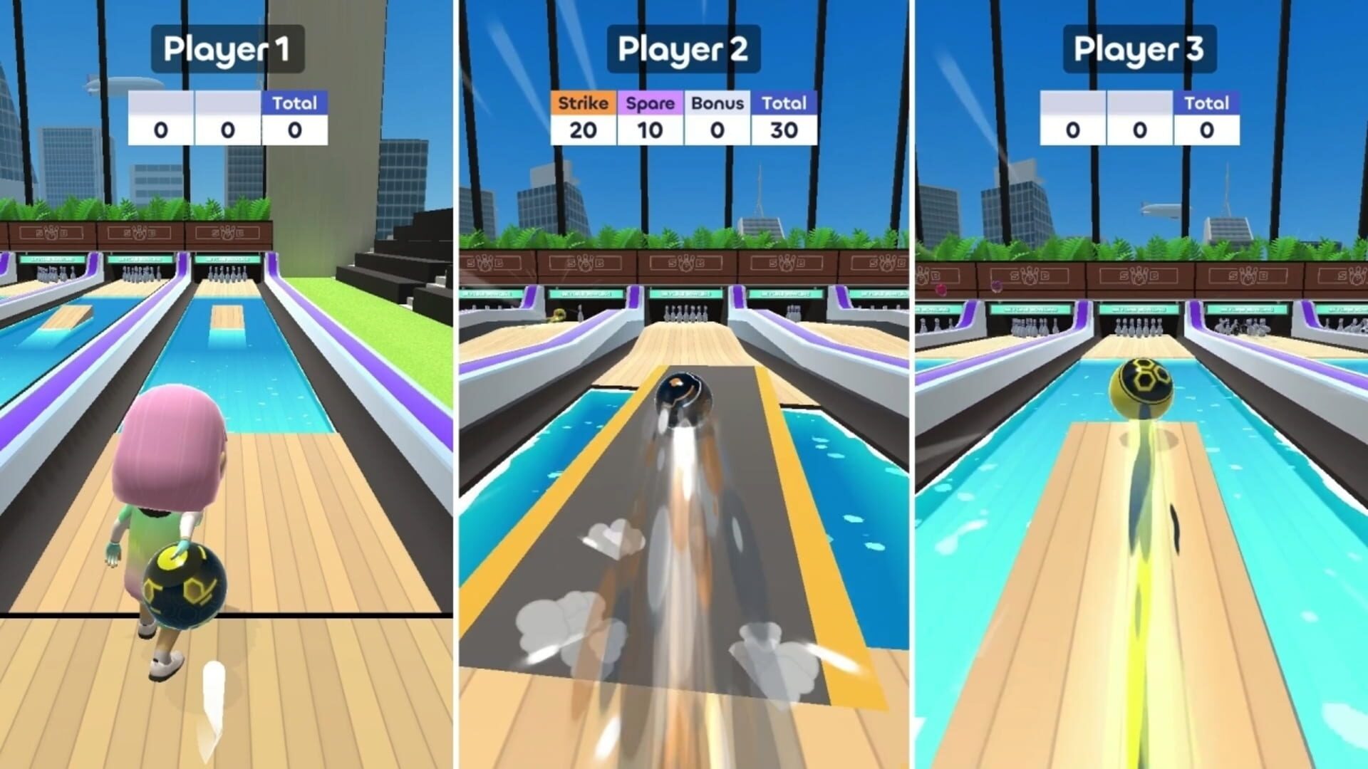 Skyline Bowling: Split Edition - Screenshot