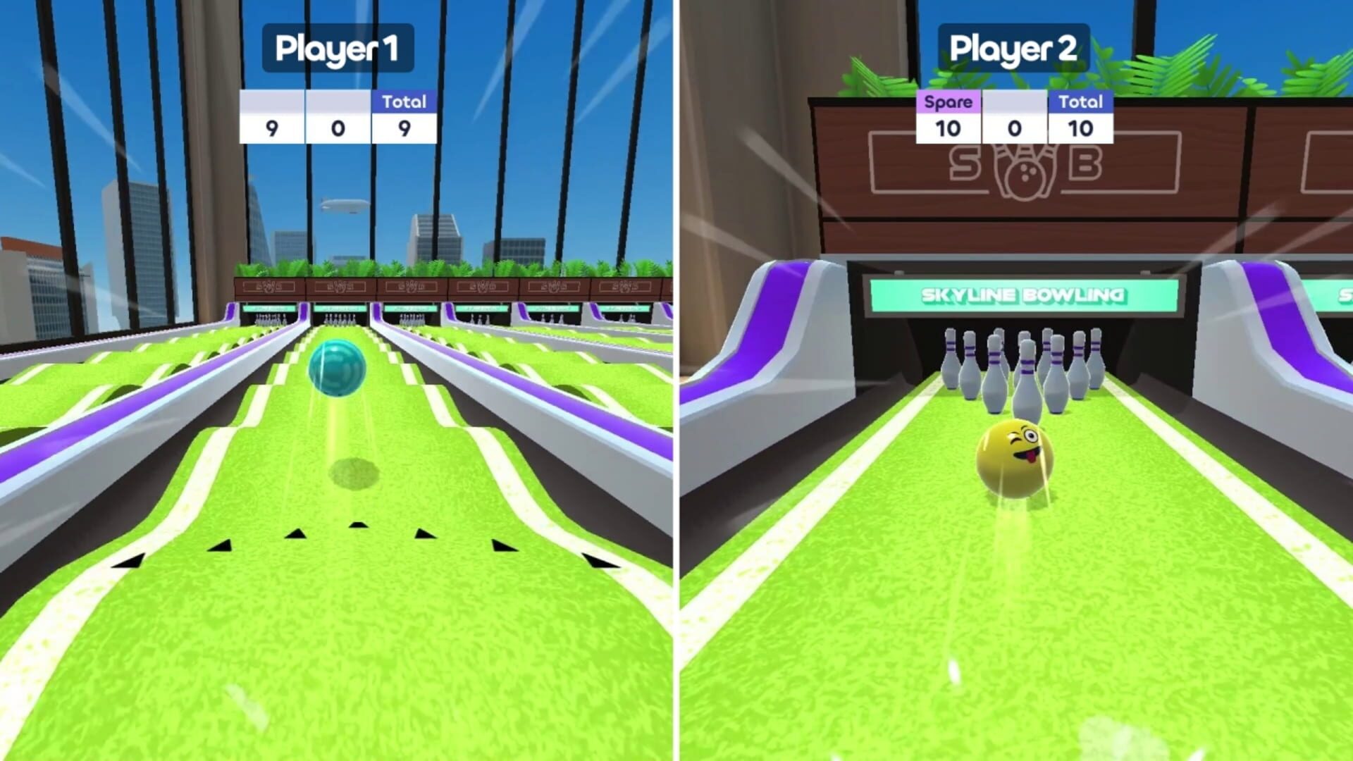 Skyline Bowling: Split Edition - Screenshot