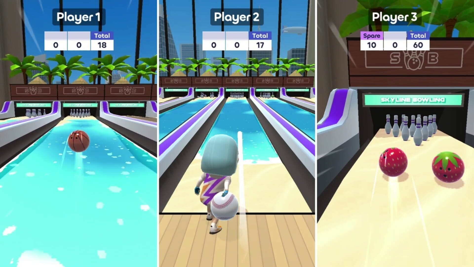 Skyline Bowling: Split Edition - Screenshot