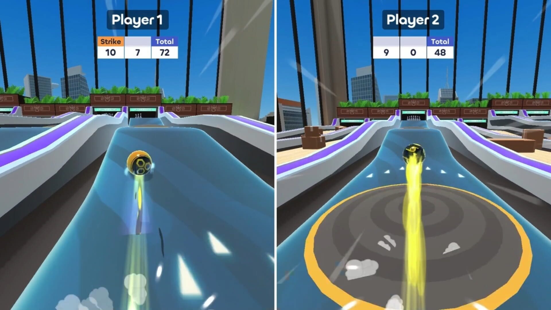Skyline Bowling: Split Edition - Screenshot