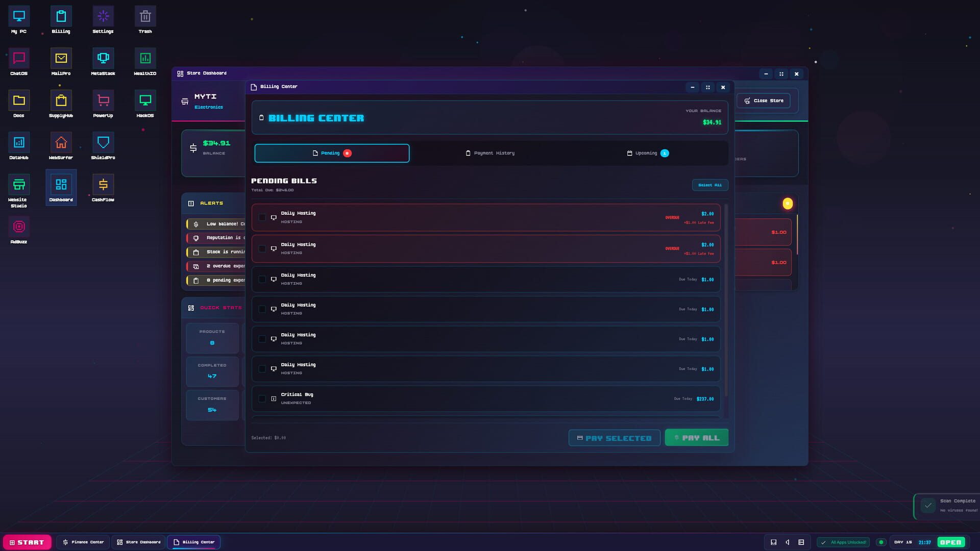 Cart Panic! OS: E-Commerce Tycoon - Screenshot