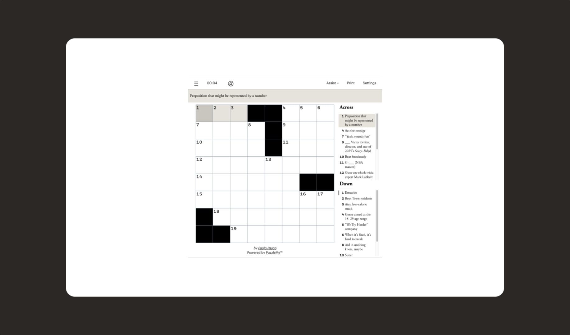 Crossword - Screenshot