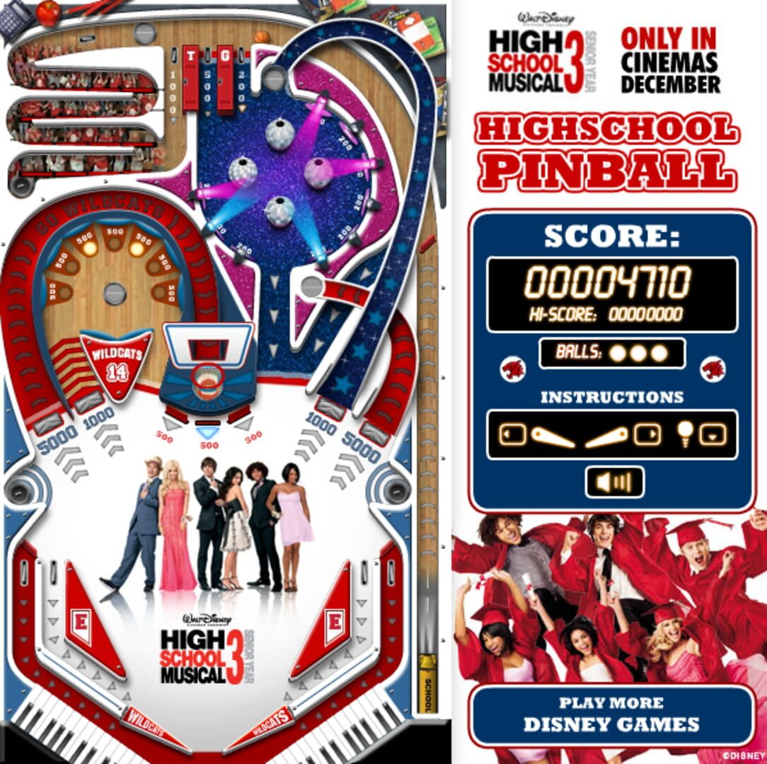 High School Musical 3: High School Pinball · 游戏截图
