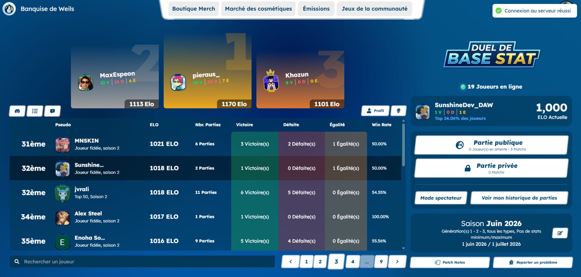 Duel de Base Stat