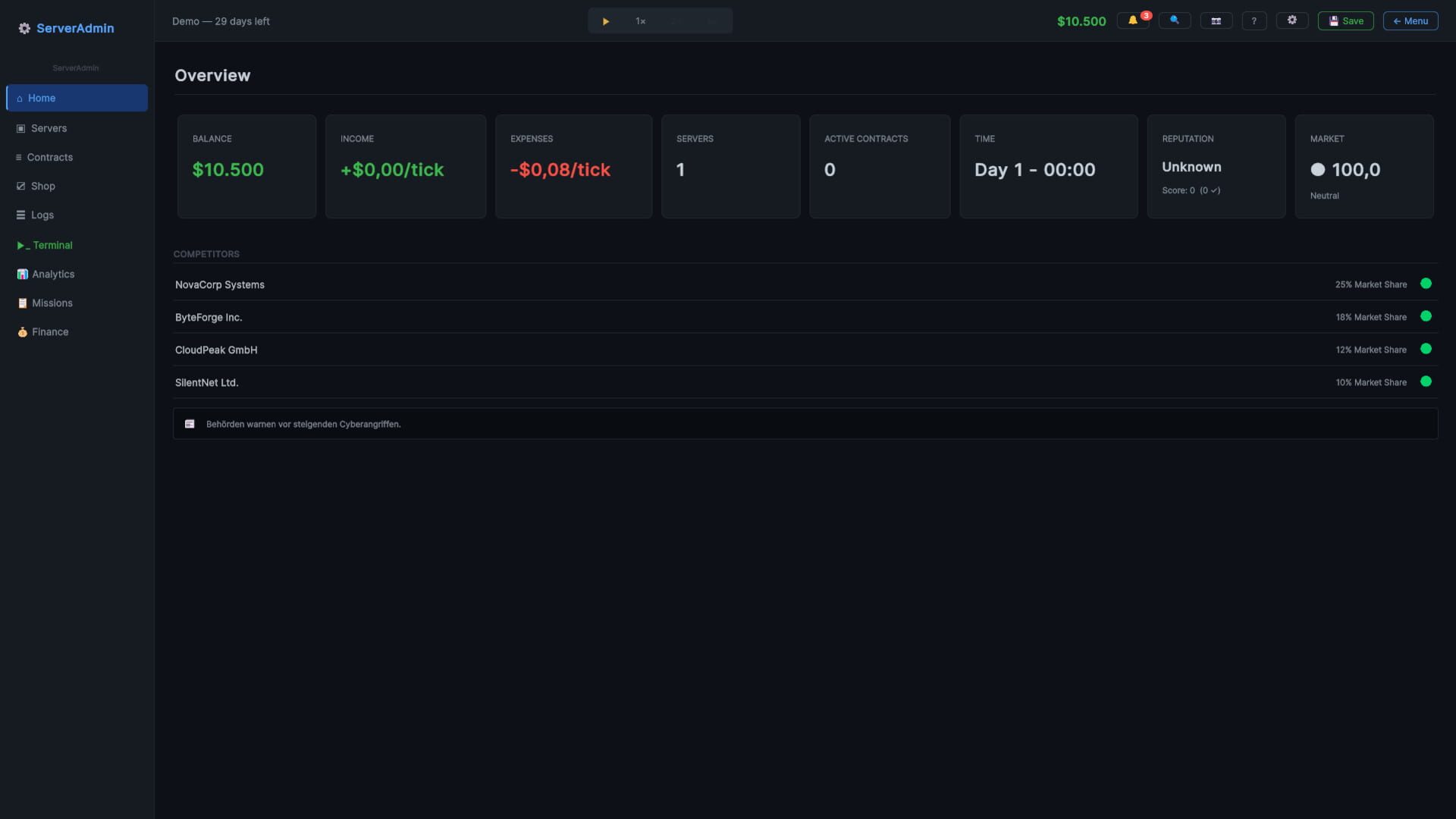 Server-Admin Simulation