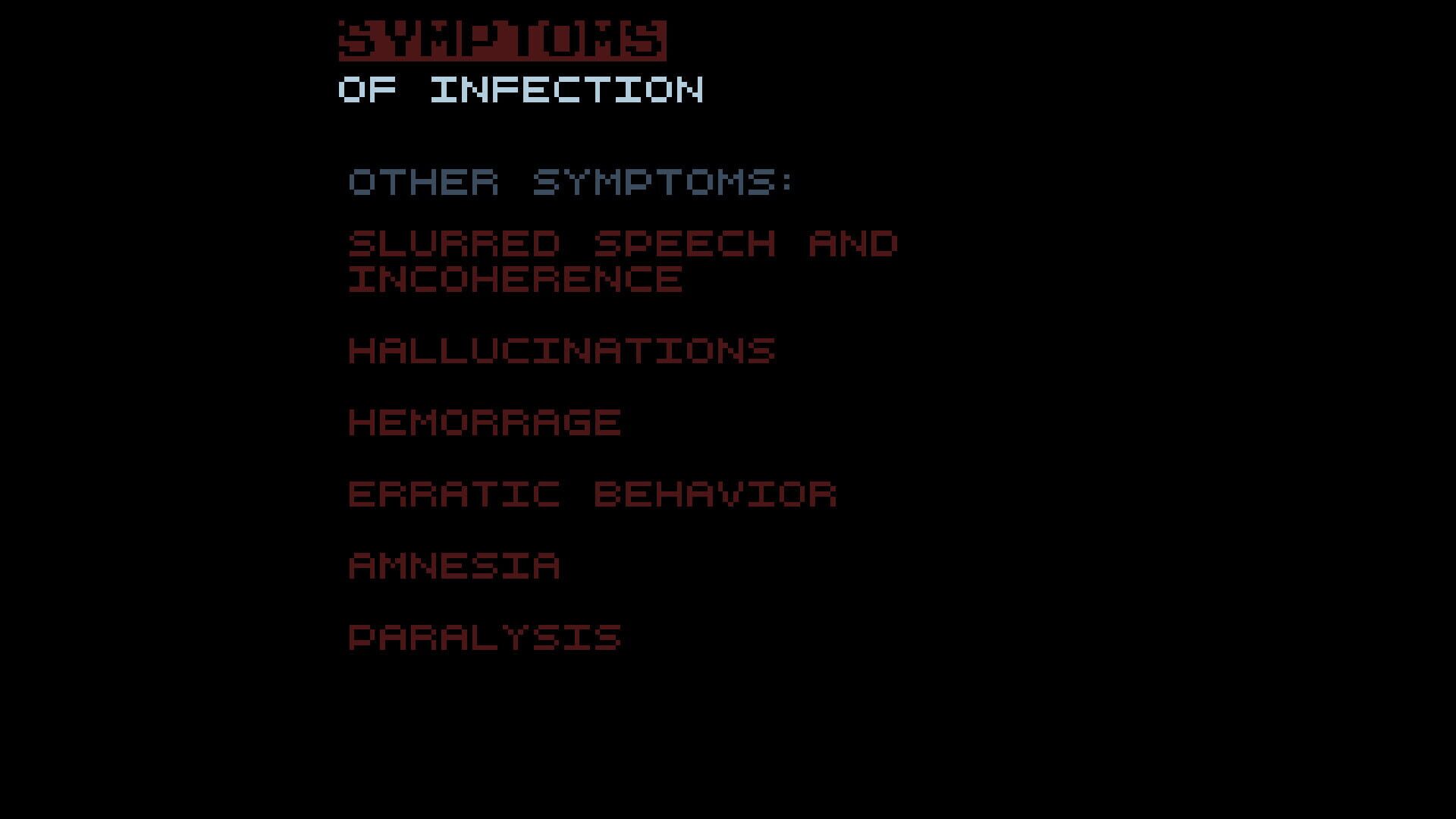 Symptoms of Infection