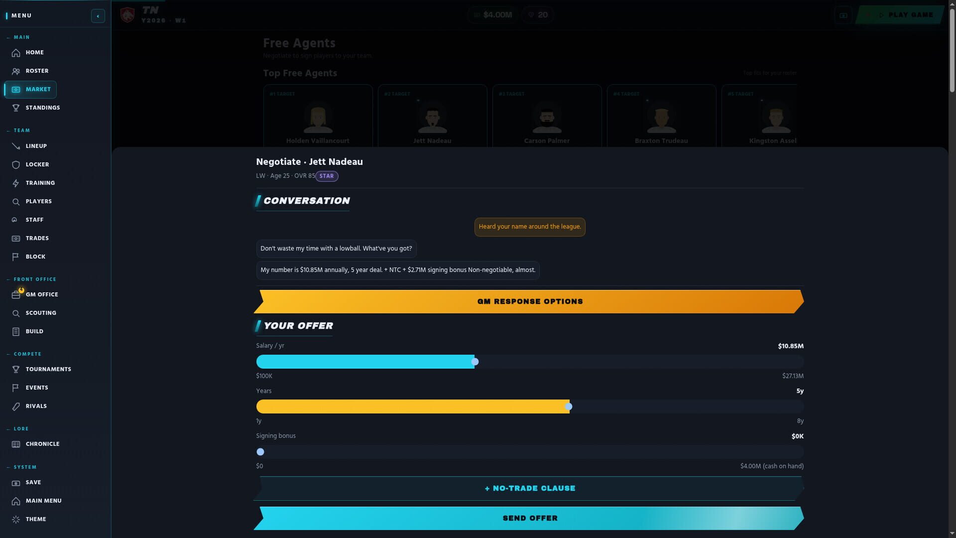 OvertimeGM: Hockey Manager