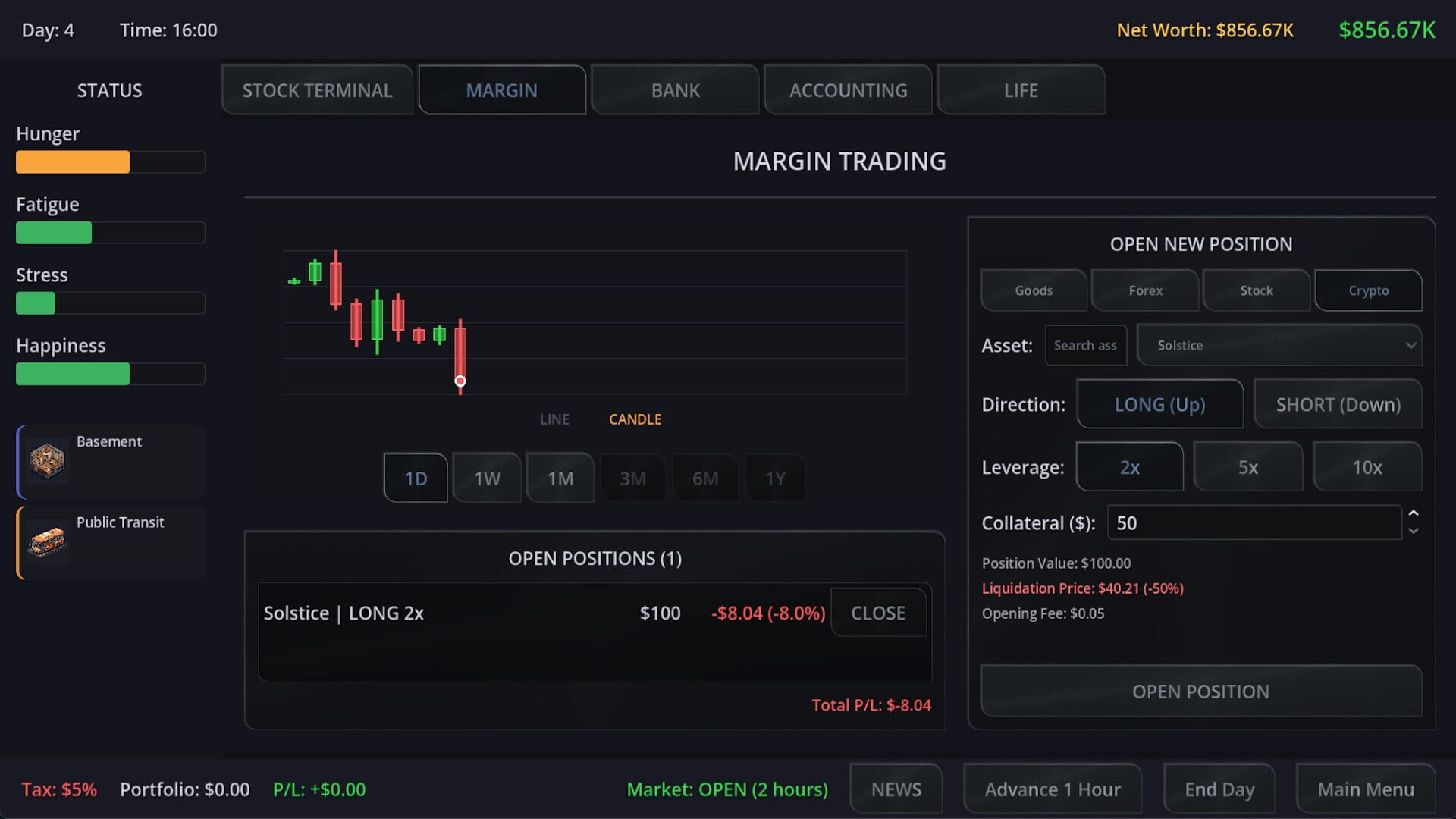 Neo Capitalist: Stock Market Survival Simulator