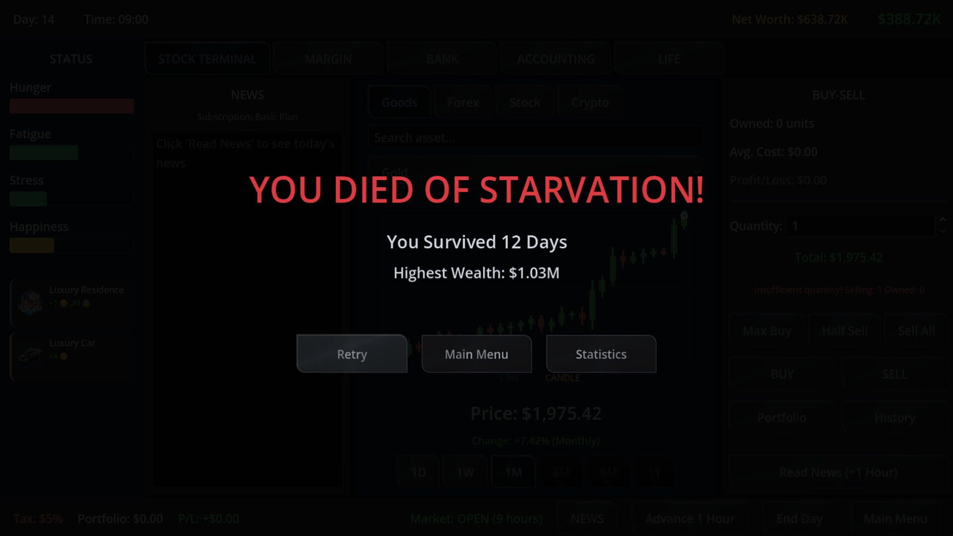 Neo Capitalist: Stock Market Survival Simulator