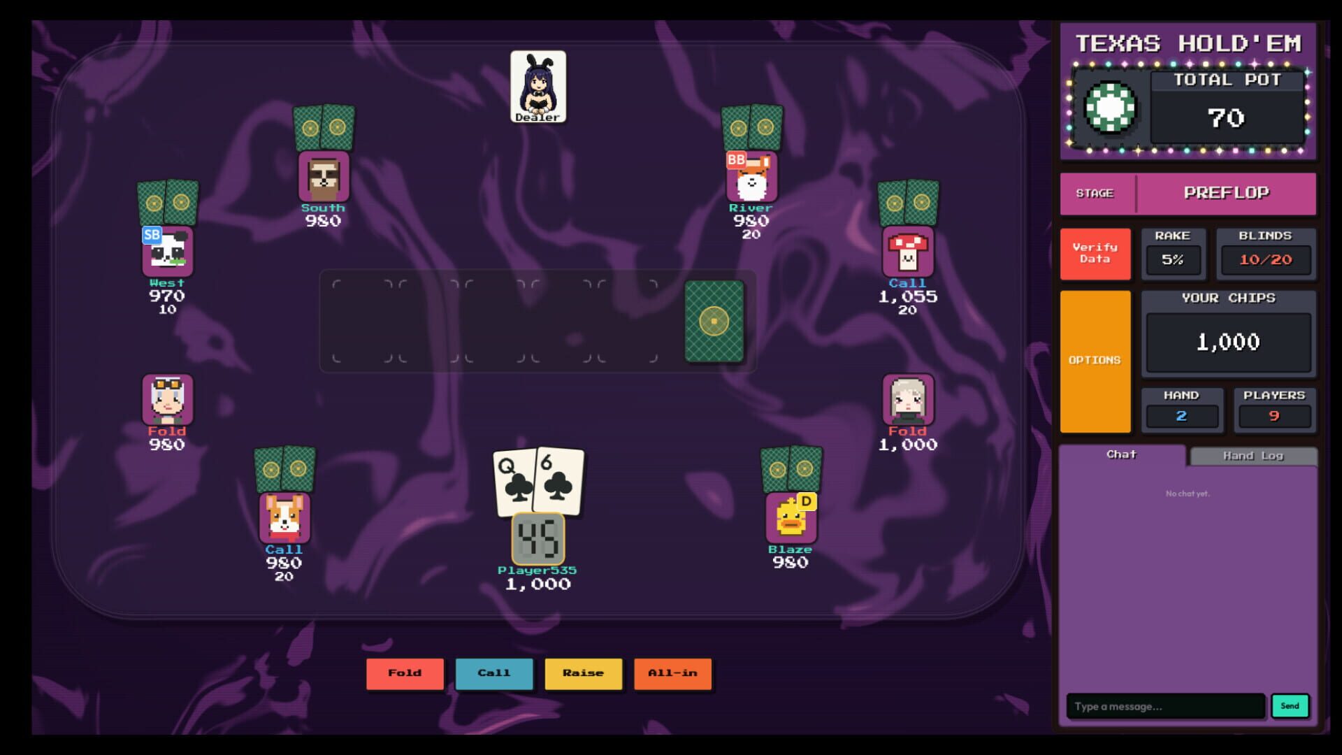 Pixel Texas Hold'em - Screenshot