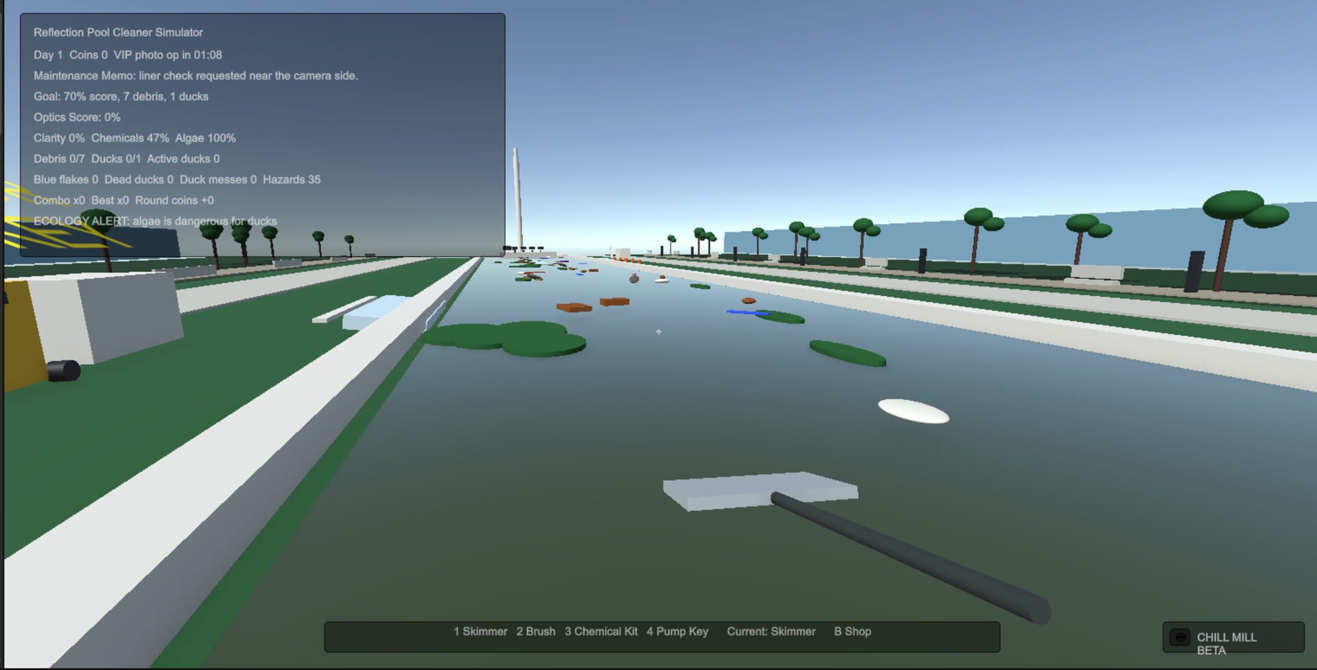Reflection Pool Cleaner Simulator - Screenshot