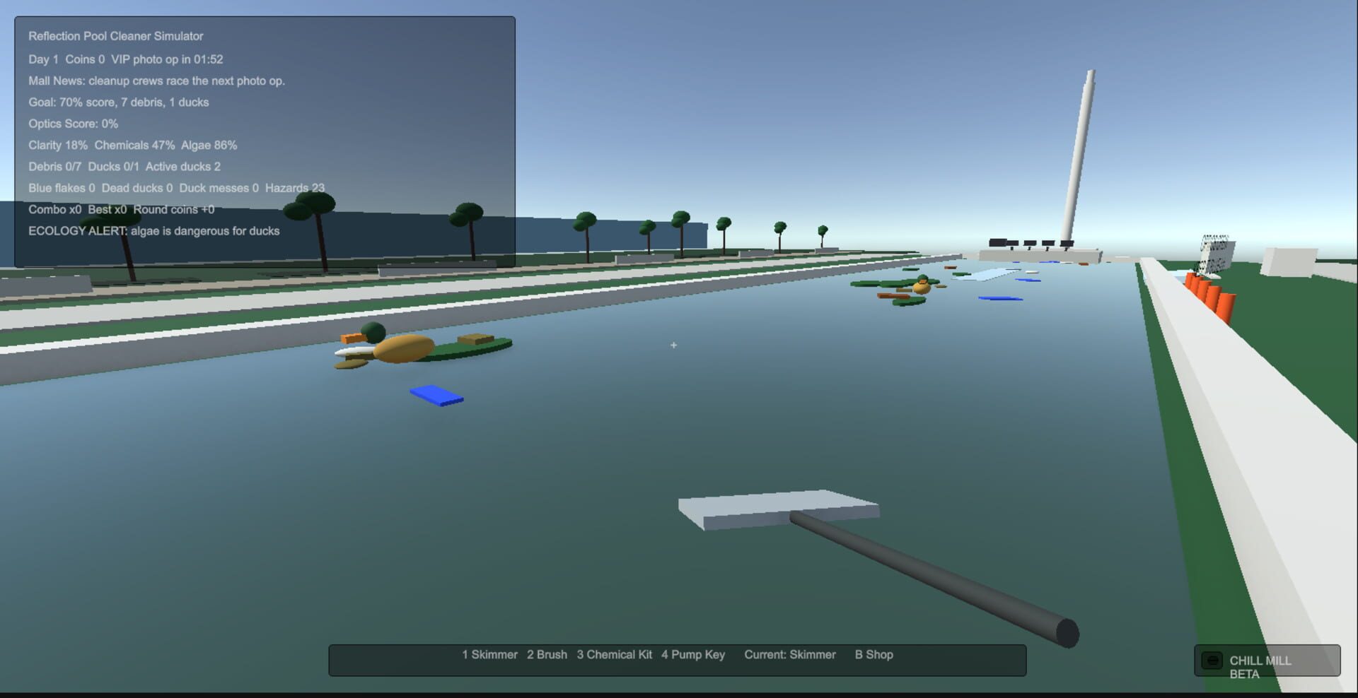 Reflection Pool Cleaner Simulator - Screenshot