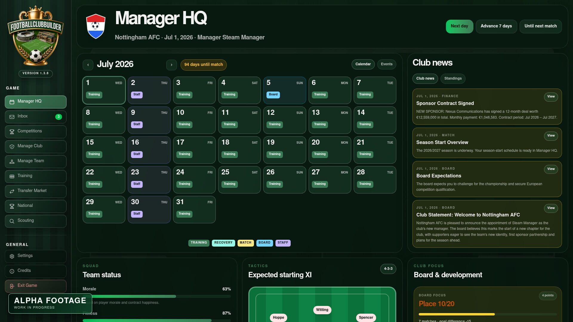 Football Club Builder - Screenshot