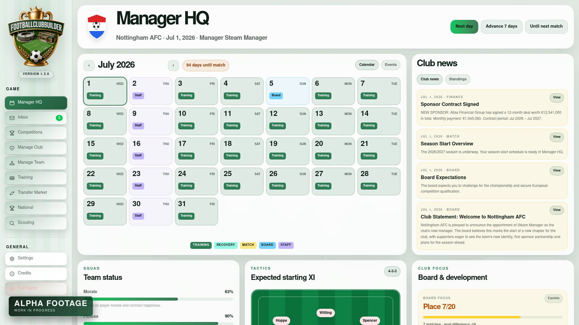 Football Club Builder - Screenshot
